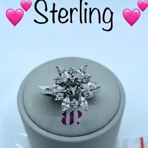 Smokey Crystal on solid .925 Sterling Silver- size 9